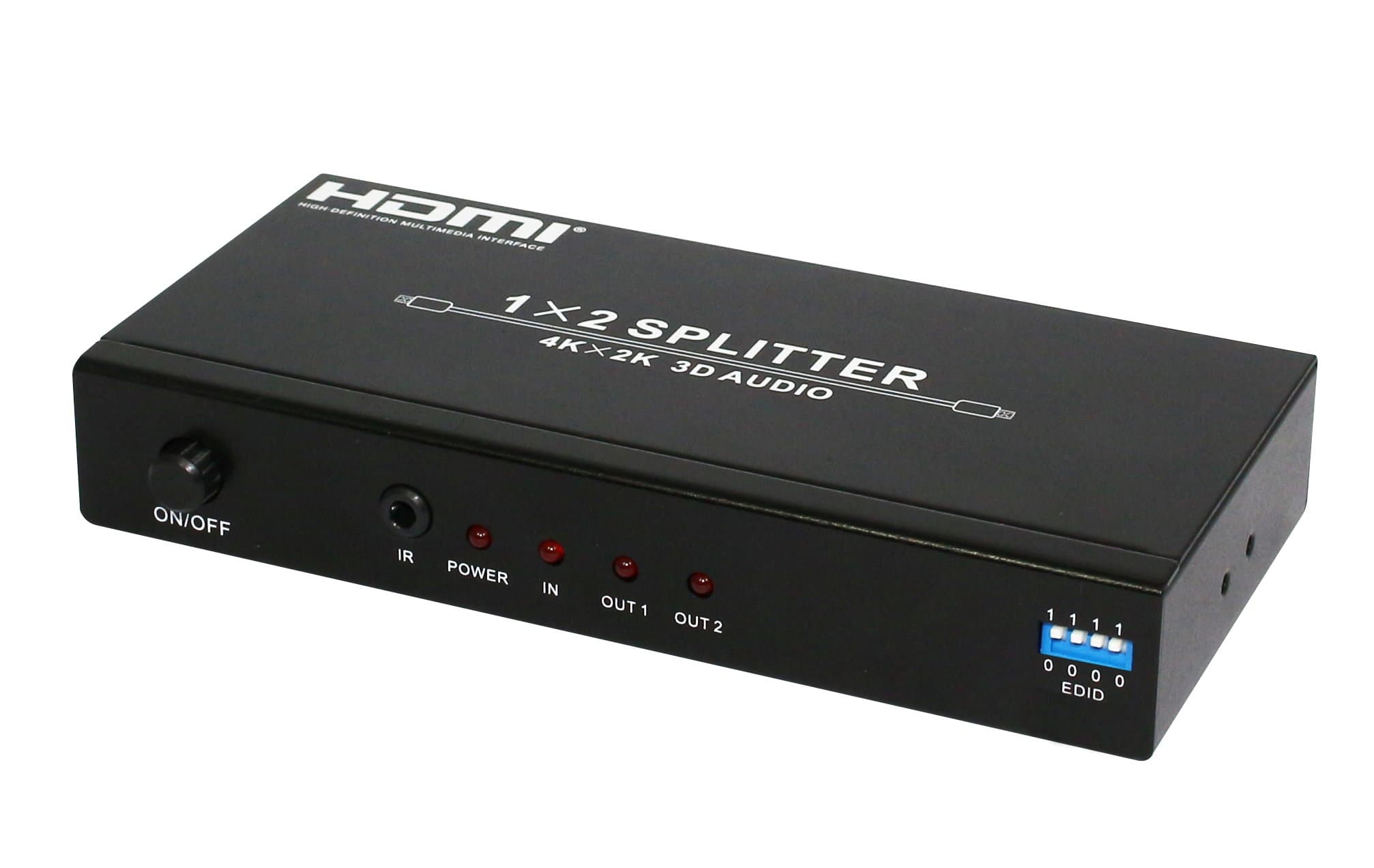 Panlong PL-912A HDMI v1.4 1x2 Splitter 1 in 2 Out with Optical and 3.5mm Audio Output
