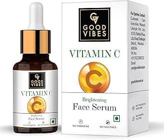 Good Vibes Brightening Vitamin C Face Serum For Glowing Skin, 10 ml Light Weight Absorbs Quickly Moisturizing Serum For All Skin Types