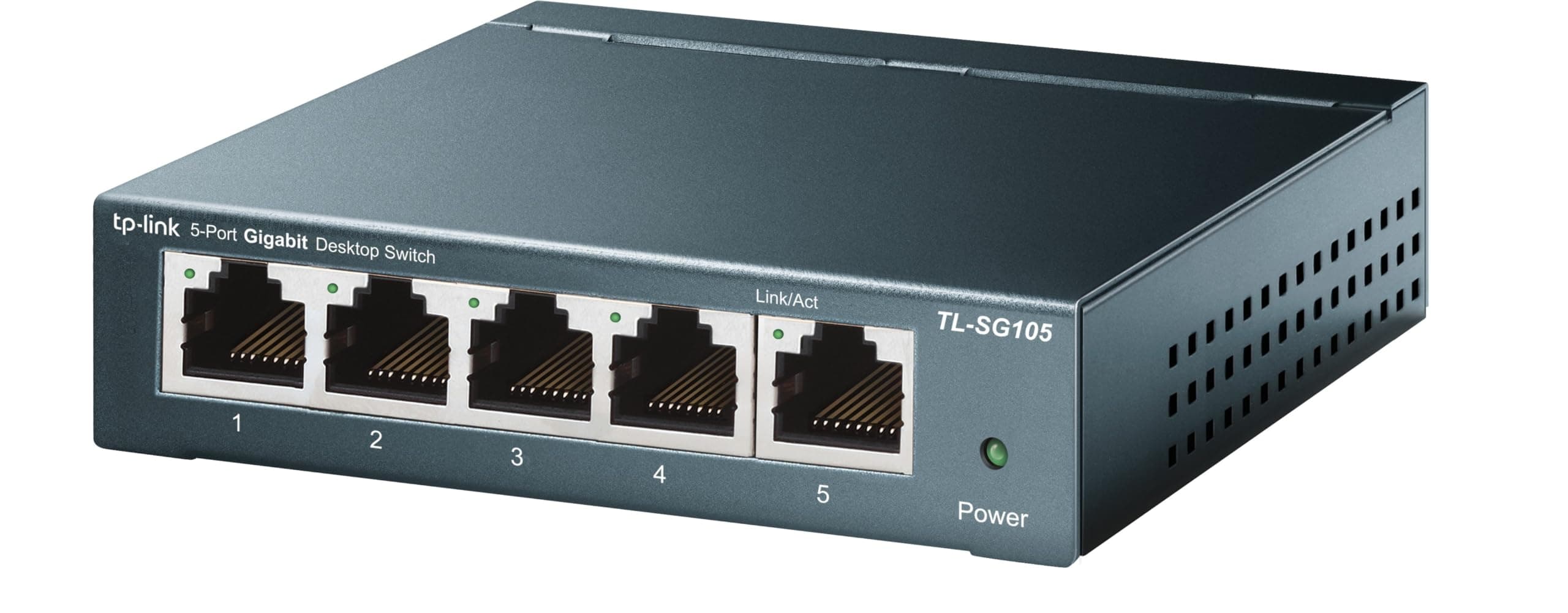 TL-SG105, 5 Port Gigabit Unmanaged Ethernet Switch, Network Hub, Ethernet Splitter, Plug & Play, Fanless Metal Design, Shielded Ports, Traffic Optimization