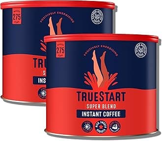 TrueStart Barista Grade Super Blend Strong Instant Coffee – (2 x 500g) Premium Freeze-Dried Coffee Granules, Mycotoxin-Free, Antioxidant Rich, Strong & Smooth with 100% Full Flavour
