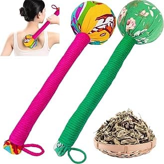 Traditional Moxa Stick Massager - Handheld Mugwort Massage Hammer for Pain Relief, Muscle Relaxation, Acupressure - Ergonomic Grip with US Design Patent.(Red, Light Green)