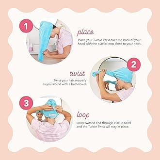 Turbie Twist 2-Pack Microfiber Hair Towel for Beauty, Travel, Gifting - Hair Wrap Turban for Straight, Wavy & Curly Hair - Premium Personal Care - Mermaid