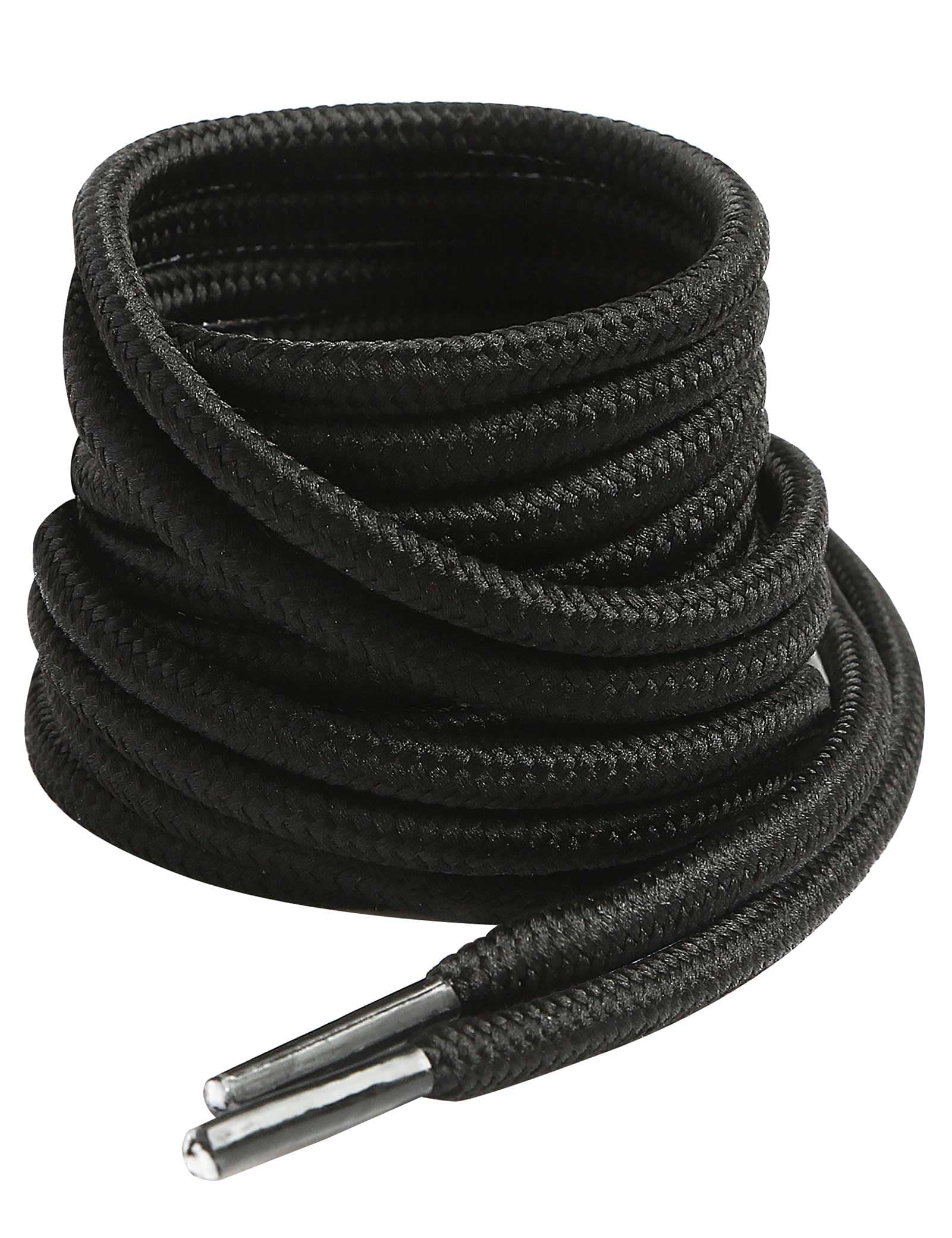 VSUDO35" Black Round Boots Shoe Laces, 5/32" Thick Work Shoelaces(2 Pairs-90CM)