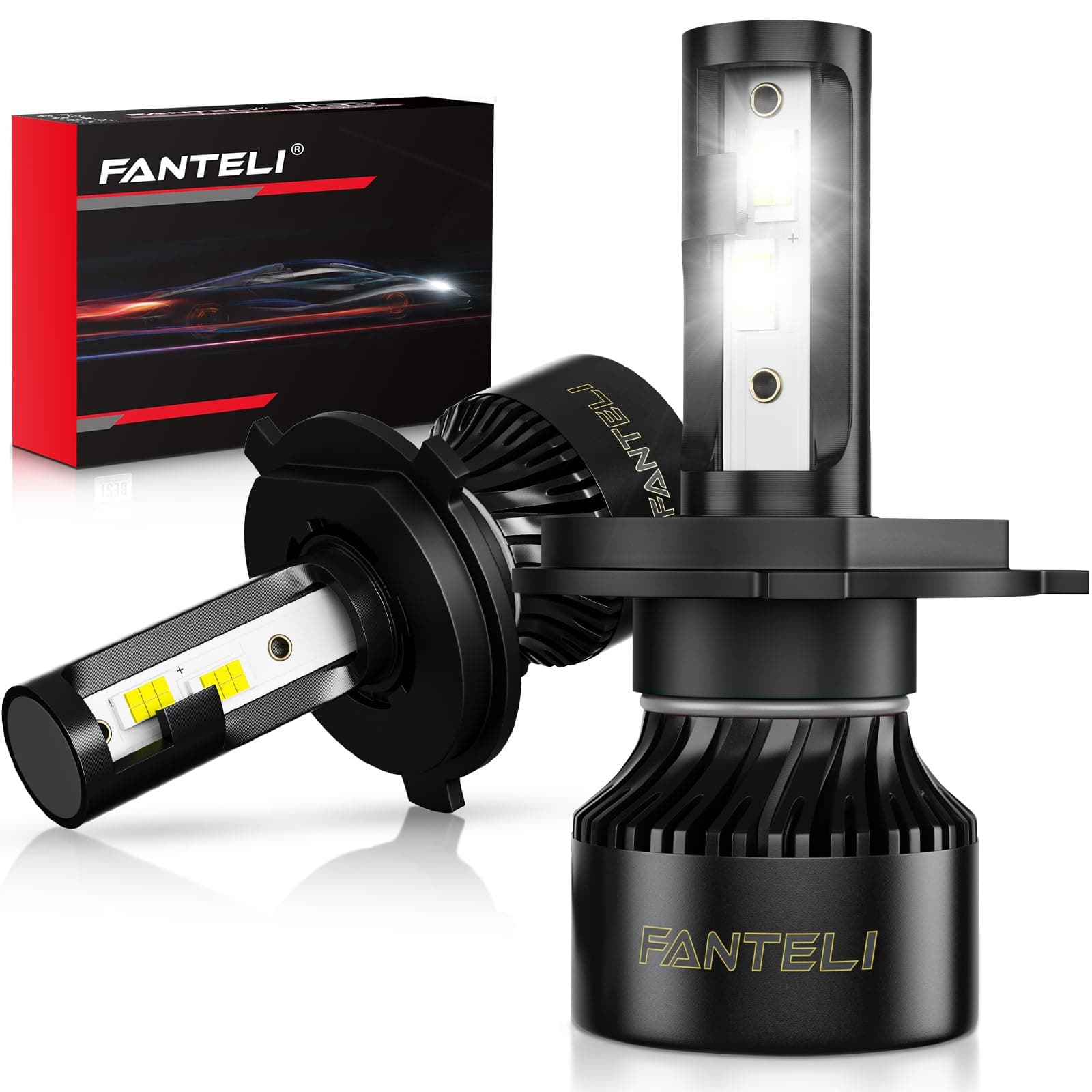 2x 𝖧𝟦/𝟫𝟢𝟢𝟥 Bulbs, 40000LM 900% Brighter 1:1 Size, No Adapter Required, 6500K Cool White IP68 Waterproof Off-Road Lights, Pack of 2