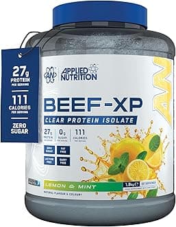 Clear Hydrolysed Beef Protein Isolate Powder, Fruit Juice Style, Dairy Free, Lactose Free, Zero Sugar, Low Fat, 1.8kg - 60 Servings (Lemon & Mint)