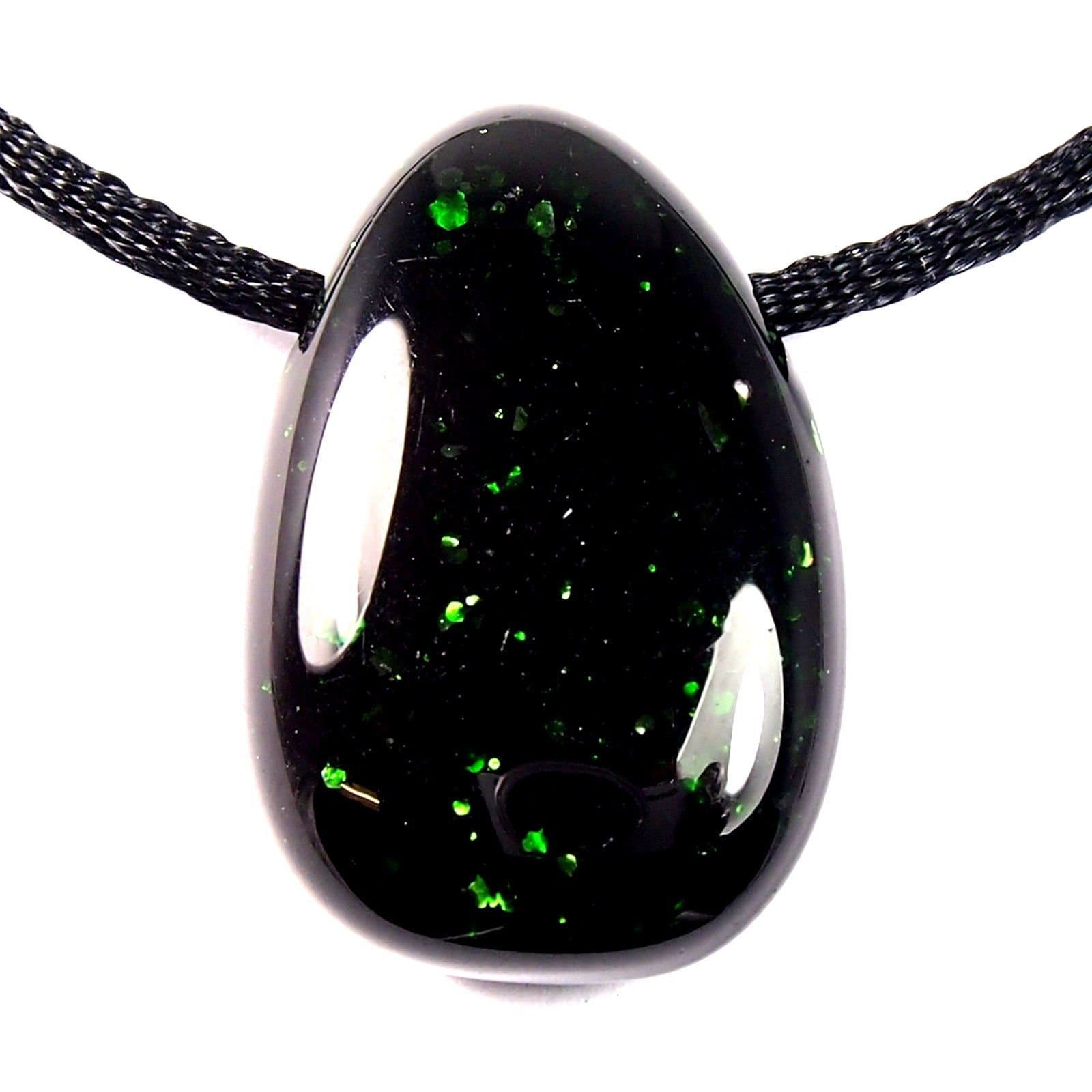 GeoFossils Green Goldstone Drilled Tumble Stone