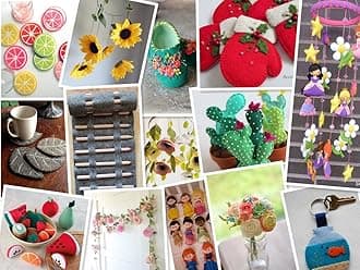 Misscrafts 7pcs 18" X 18" 1.4mm Thick Soft Felt Nonwoven Fabric Sheet Pack DIY Craft Patchwork Sewing Squares Assorted Colors(Autumn)