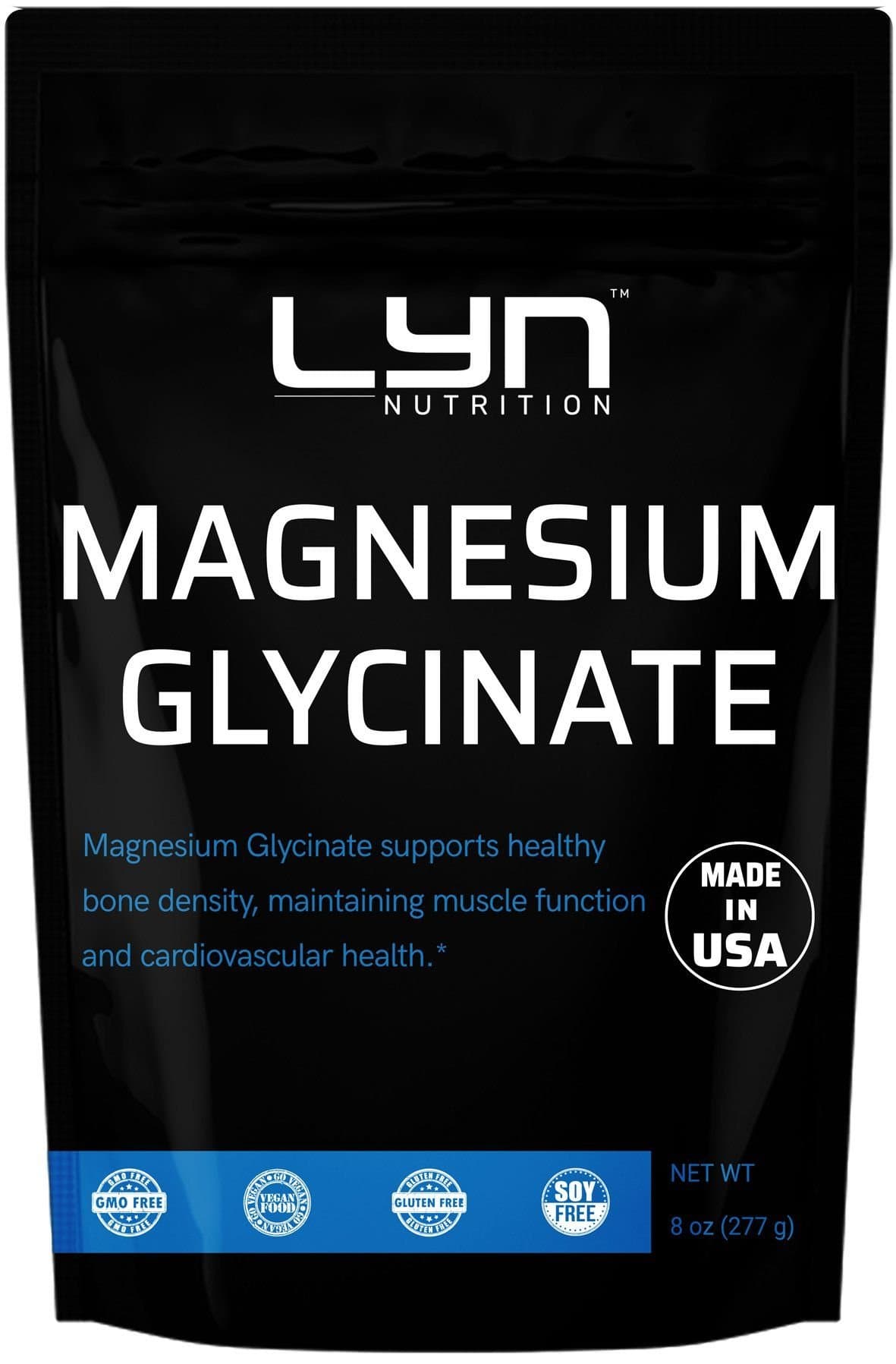Maximum Strength Magnesium Glycinate 500mg, 180 Capsules, Support Muscle, Bone, Heart, Enzyme Function, Non-GMO, Made in USA