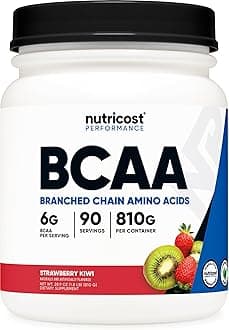 BCAA Powder (Strawberry Kiwi, 90 Servings) - Optimal 2:1:1 Ratio