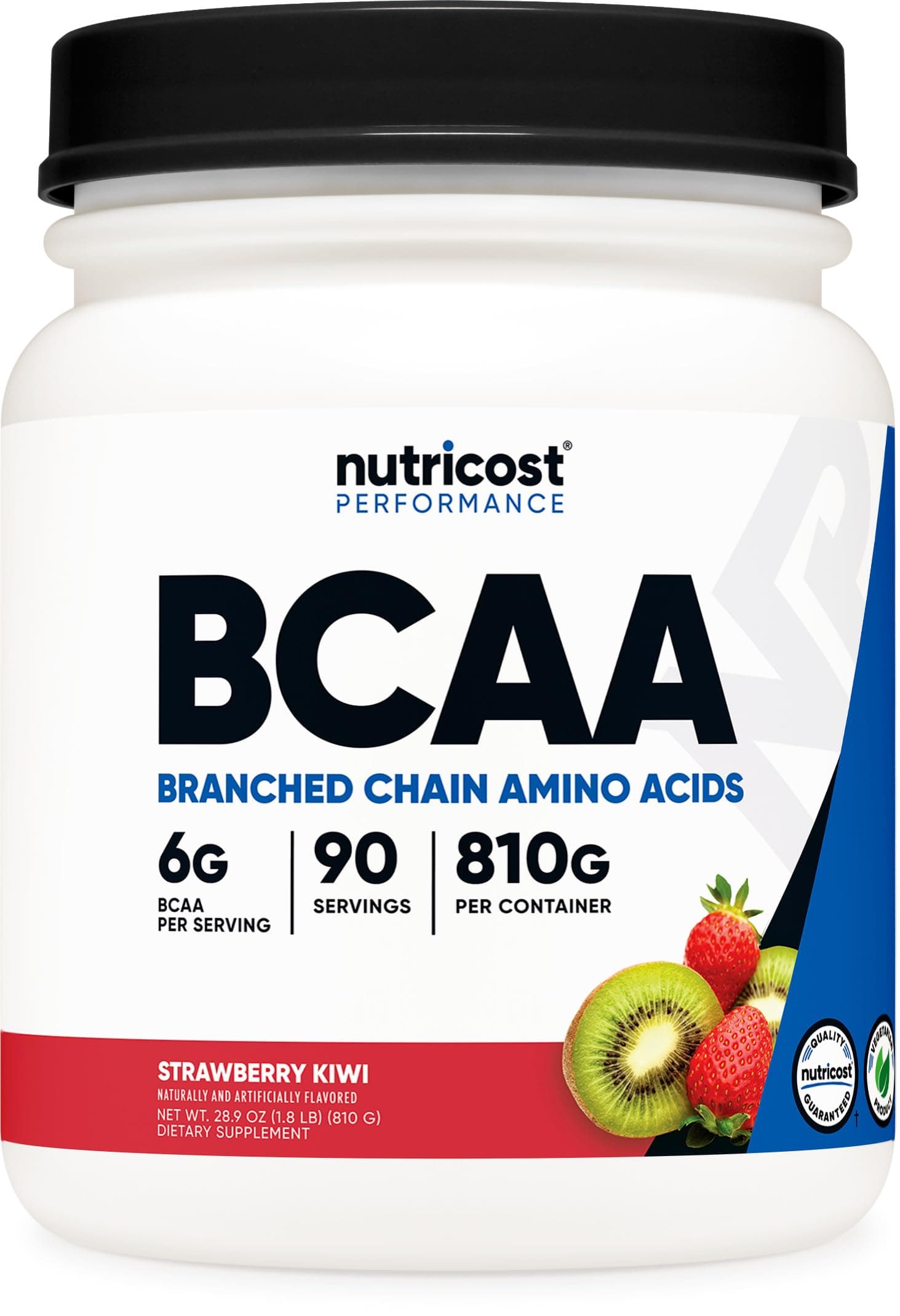 BCAA Powder (Strawberry Kiwi, 90 Servings) - Optimal 2:1:1 Ratio