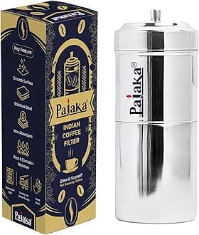 PAJAKA Madras Kaapi Kappi Maker - Stainless Steel Drip Coffee Brewer for South Indian Filter Coffee, 200 ML Capacity, Medium Size, 2-4 Cup Mug Decoction Dripper for Home & Kitchen