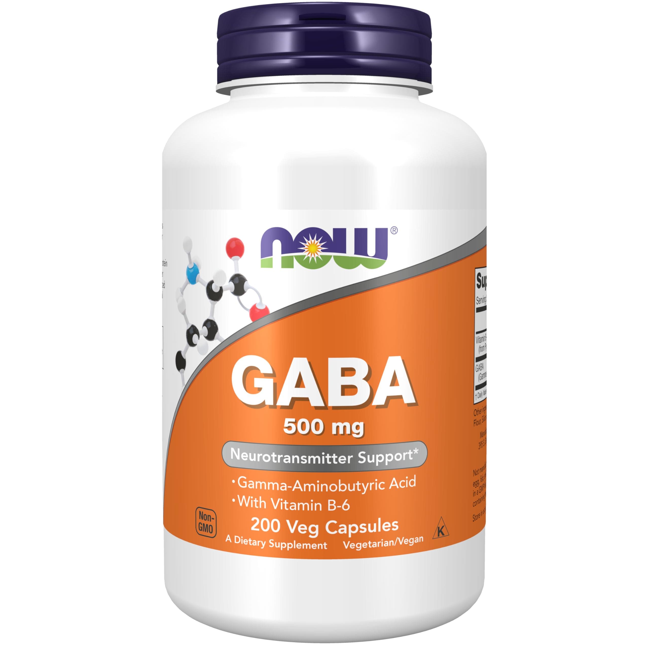 Now Foods GABA 500 mg + B6 200 Capsules