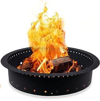 Fire Pit Ring 48 inch Outer/42 inch Inner - Heavy Duty Metal Smokeless Round Fire Pit Insert Liner for Outdoor - (48x42x10 Inch) - Patent Pending