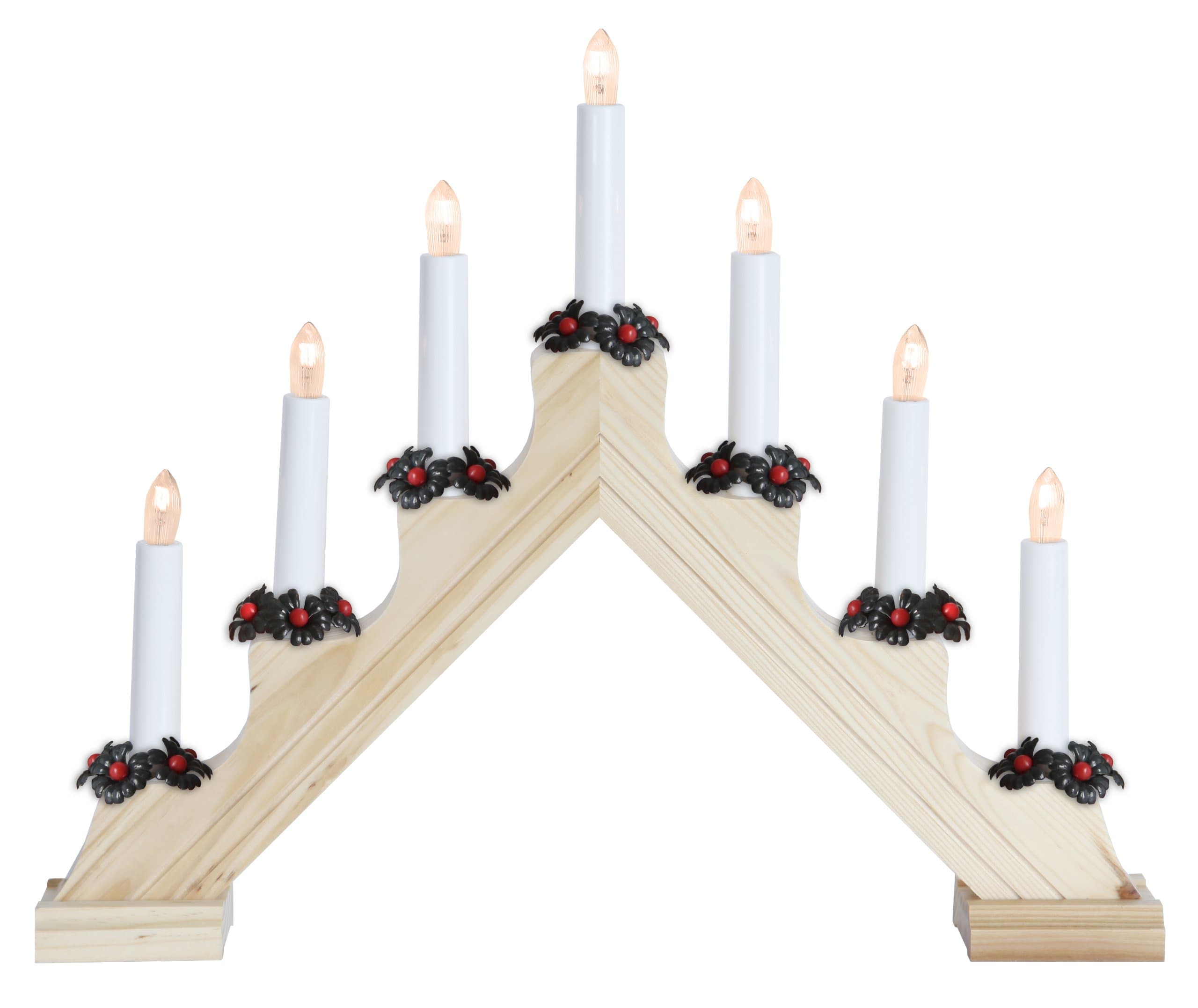 Star Trading 27820-13.75" x 17" 7 Light Electric Natural Wooden Mathilda Swedish Candelabra