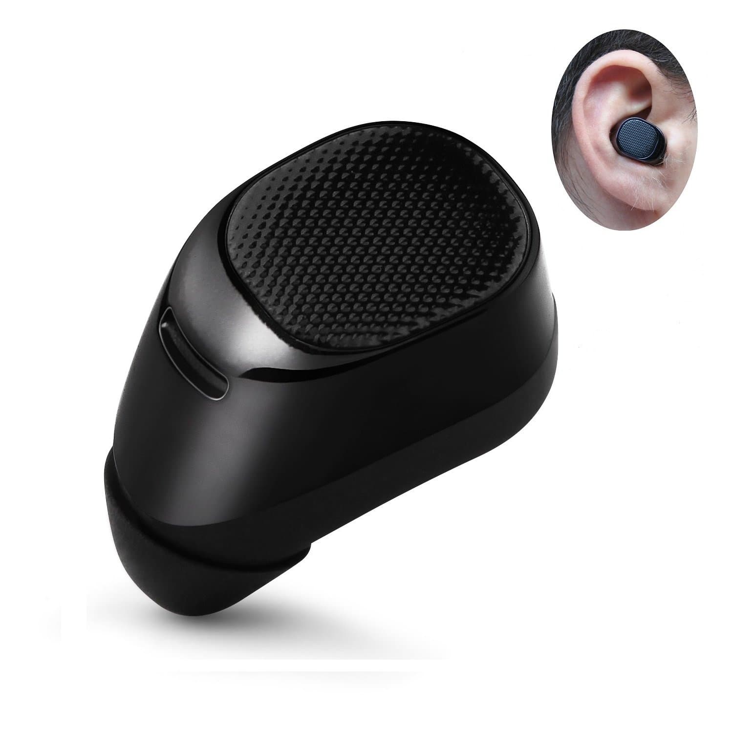 Dempor Mini Bluetooth Headset Wireless Headphone Invisible In Ear Earbud With Sweatproof Design for Right or Left Ear