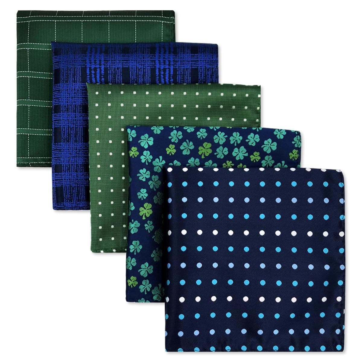 Shlax&Wing 5 Pieces Assorted Mens Pocket Square Set Handkerchiefs