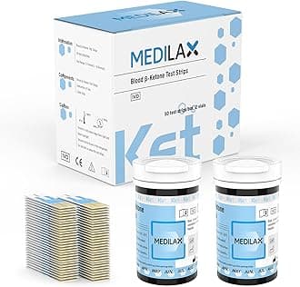 Medilax Blood Ketone Test Strips - 50 Count Compatible with Medilax 2-1 Meter
