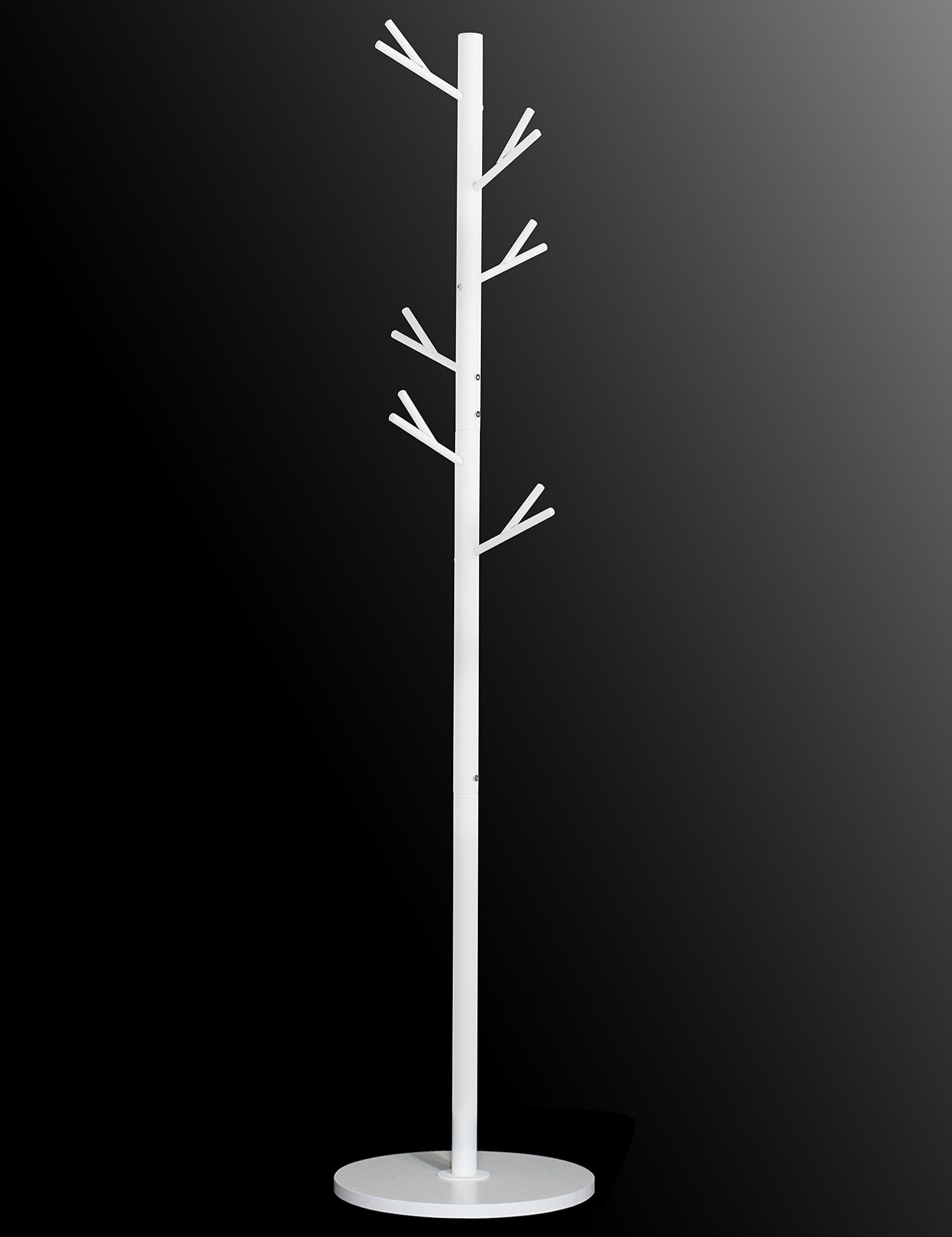 WINDHOME White Free Standing Coat Racks Metal Modern Coat and Hat Stand Rack Heavy Duty Hanger Bag Clothes Rack Tree for Home Hallway Office Bedroom Kids,172.5 cm