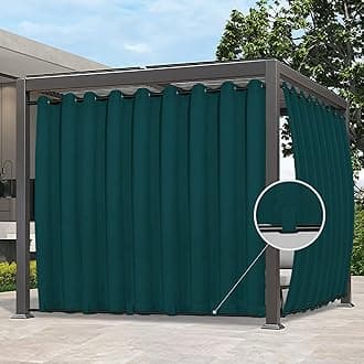 Easy-Going Outdoor Curtains Waterproof Windproof Weatherproof Curtain for Patio, Cabana, Porch, Pergola and Gazebo, Grommet Top and Tab Bottom Drape, 1panel, 150x96 inch, Teal