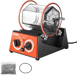 VEVOR Jewelry Polisher Tumbler, 6.6lbs/3kg Capacity Mini Rotary Tumbler Machine with 0-60 Minutes Timer, 5 Speeds Jewelry Rotary Finisher for Surface Polishing Grinding Buffing Gemstones Jewels Coins