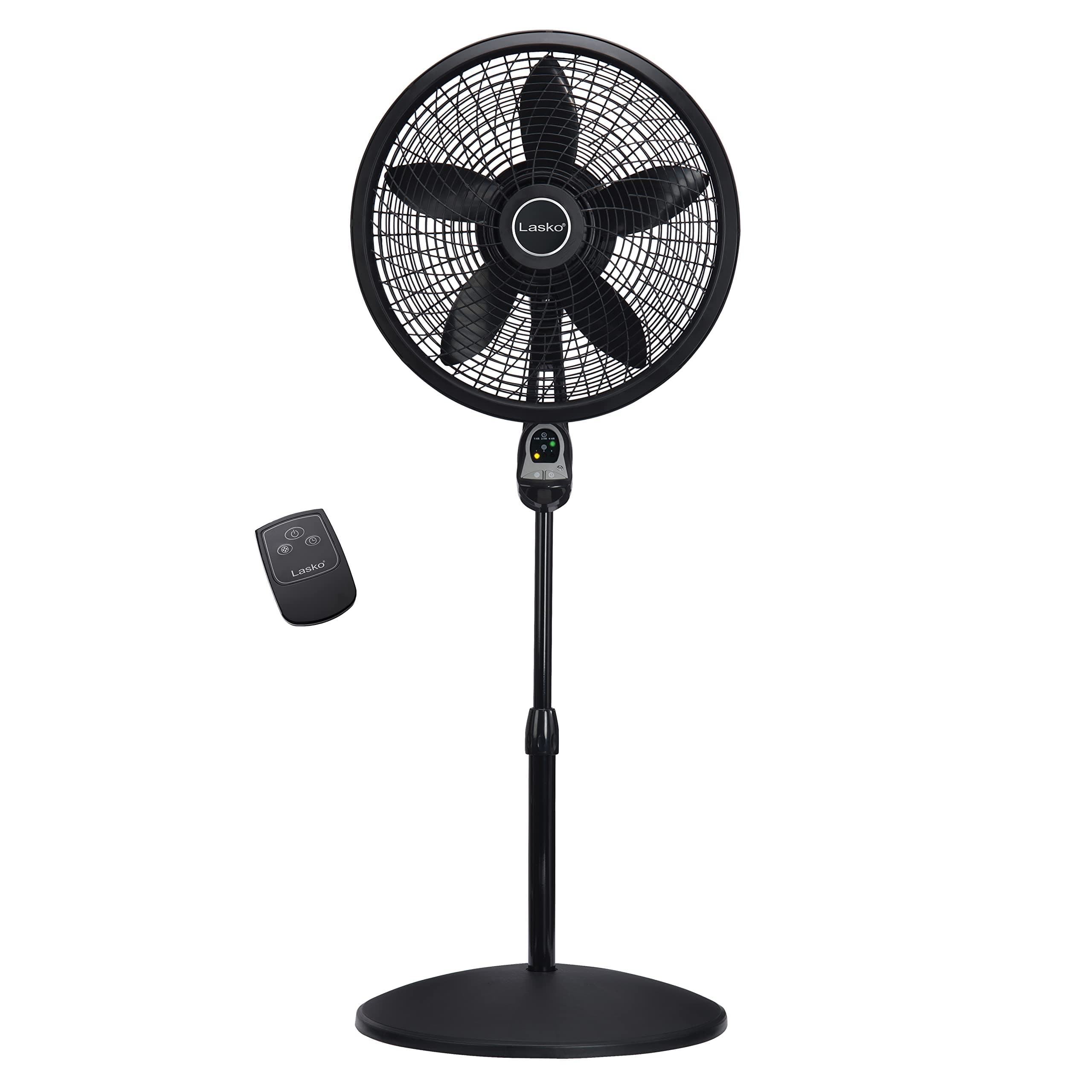 Lasko 1843 18" Remote Control Cyclone Pedestal Fan, Black