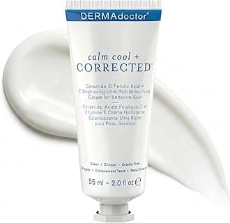 Ceramide Serum Skin Barrier Cream, Dermatologist Formulated Vitamin C Face Cream with Ferulic Acid + Vitamin E Oil; Ceramide Moisturizer Skin Barrier Repair for Sensitive Skin - 2.0 oz