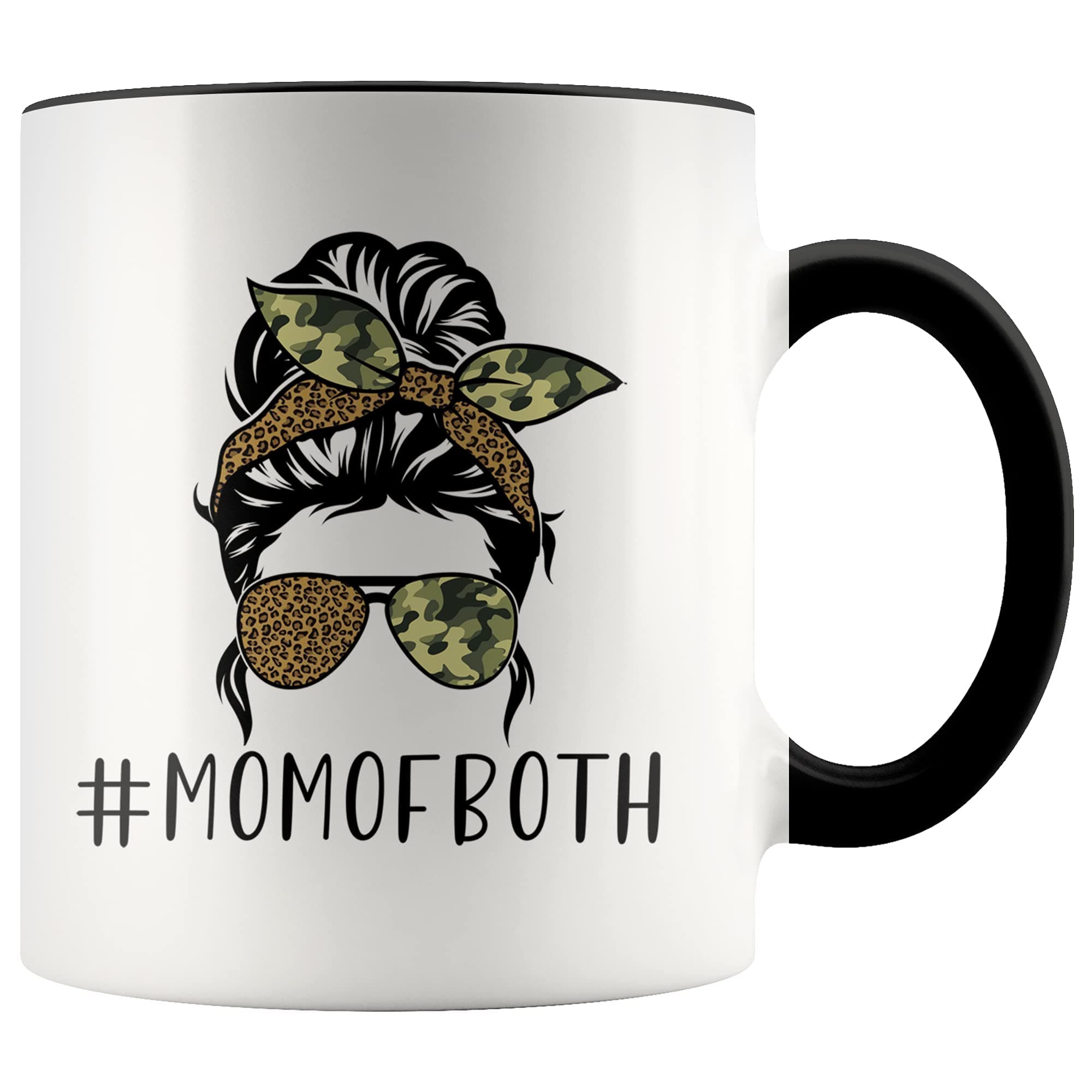 VOLTX DESIGN Glitter Dirt Mom of Both Mug, 335ml, Unique Mothers Day Coffee Mug from Daughter and Son, Best Mom Ever Mug, Mom Coffee Cup, Gofts for Mom (Black Handle)