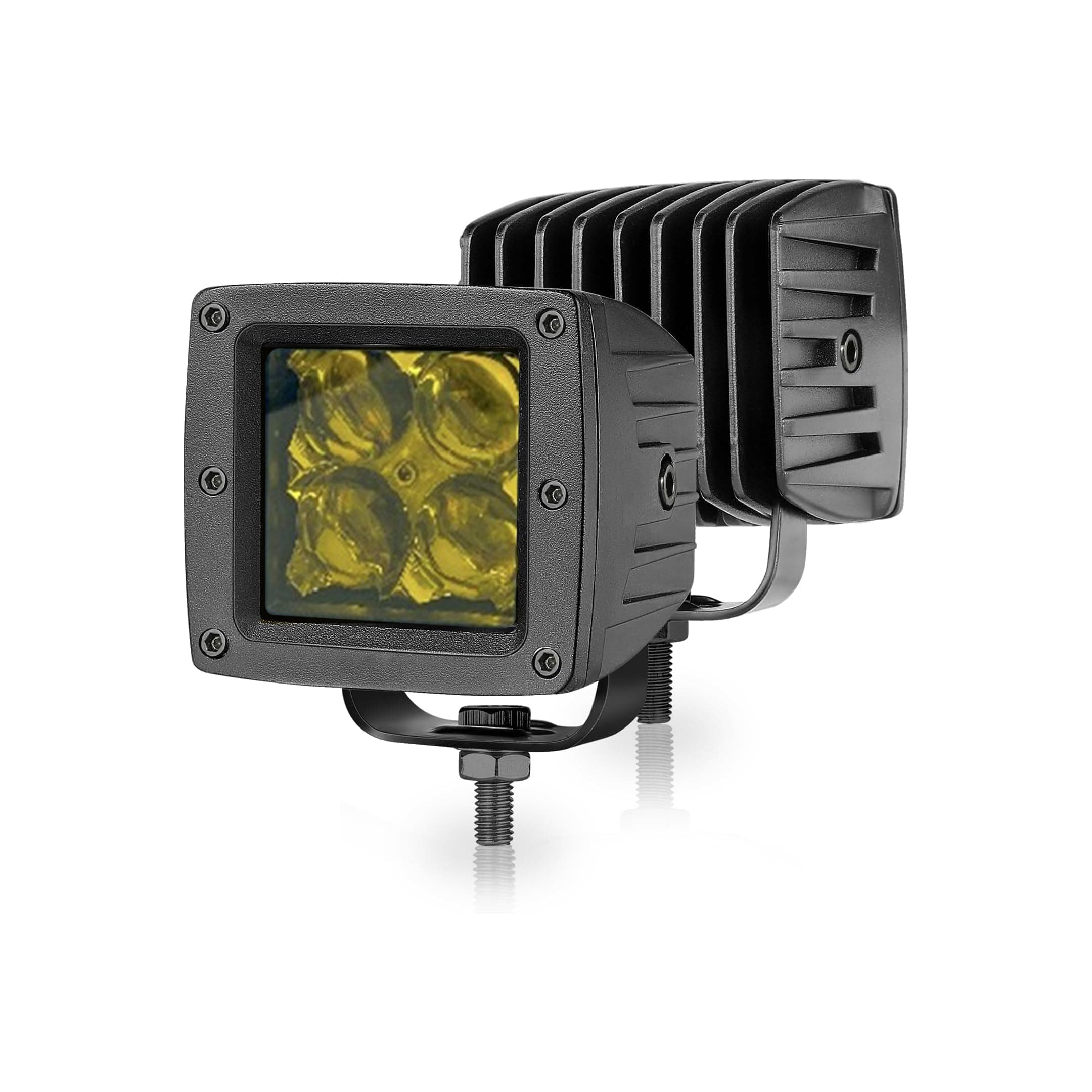 FORCE USA Amber LED Cubes, CREE LED Pods 40W Yellow Fog Lights Spot Off Road Driving Lights Square LED Work Light Waterproof LED Pod Lights for Truck Pickup SUV ATV UTV Boat Front Bumper