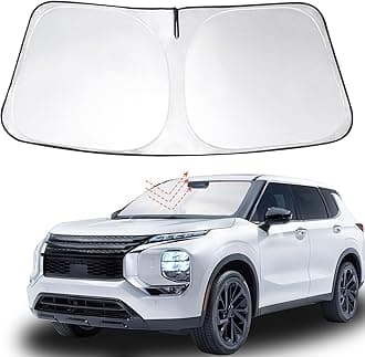 YYCKE Windshield Sun Shade Accessories Compatible with Mitsubishi Outlander 2022-2025(NOT for Outlander Sport) Foldable Sunshade Sun Visor Blocks UV