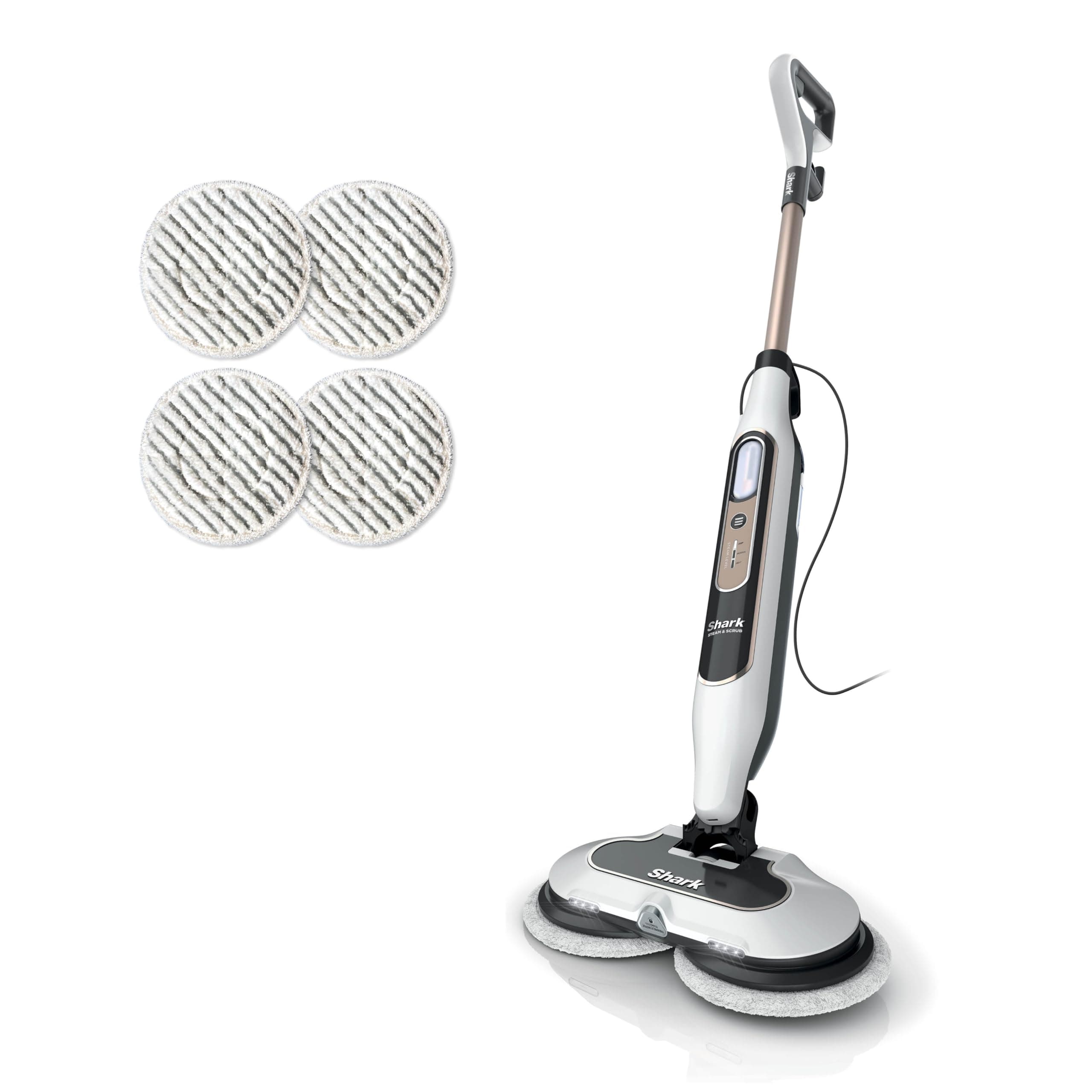 Steam & Scrub with Steam Blaster Technology All-in-One Hard Floor Steam Mop with 3 Steam Modes & LED Headlights S8201, Rotator White