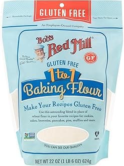 Bob's Red Mill Gluten Free 1 to 1 Baking Flour, 22oz (Pack of 1) - Non GMO, Vegan, Kosher