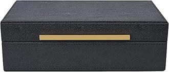 Small Black Shagreen box Faux Leather Decorative Box,Keepsake And Memory Storage Decorative Boxes with Lids for Modern Home Decor Jewelry Box Organizer