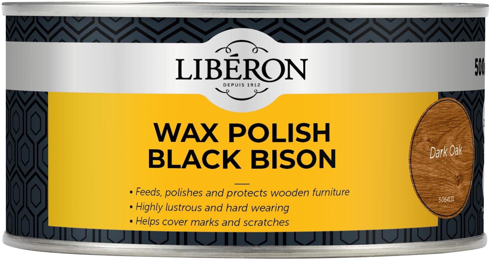 Wax Polish Black Bison Paste Dark Oak 500ml
