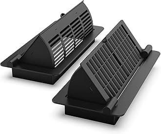 2-in-1 Vent Deflectors & Floor Vent Covers, Adjustable Floor Register 4x10, Air Vent Deflector for Home Floor, Office, Ceiling, Tool-Free Install, Black, 2 Pack