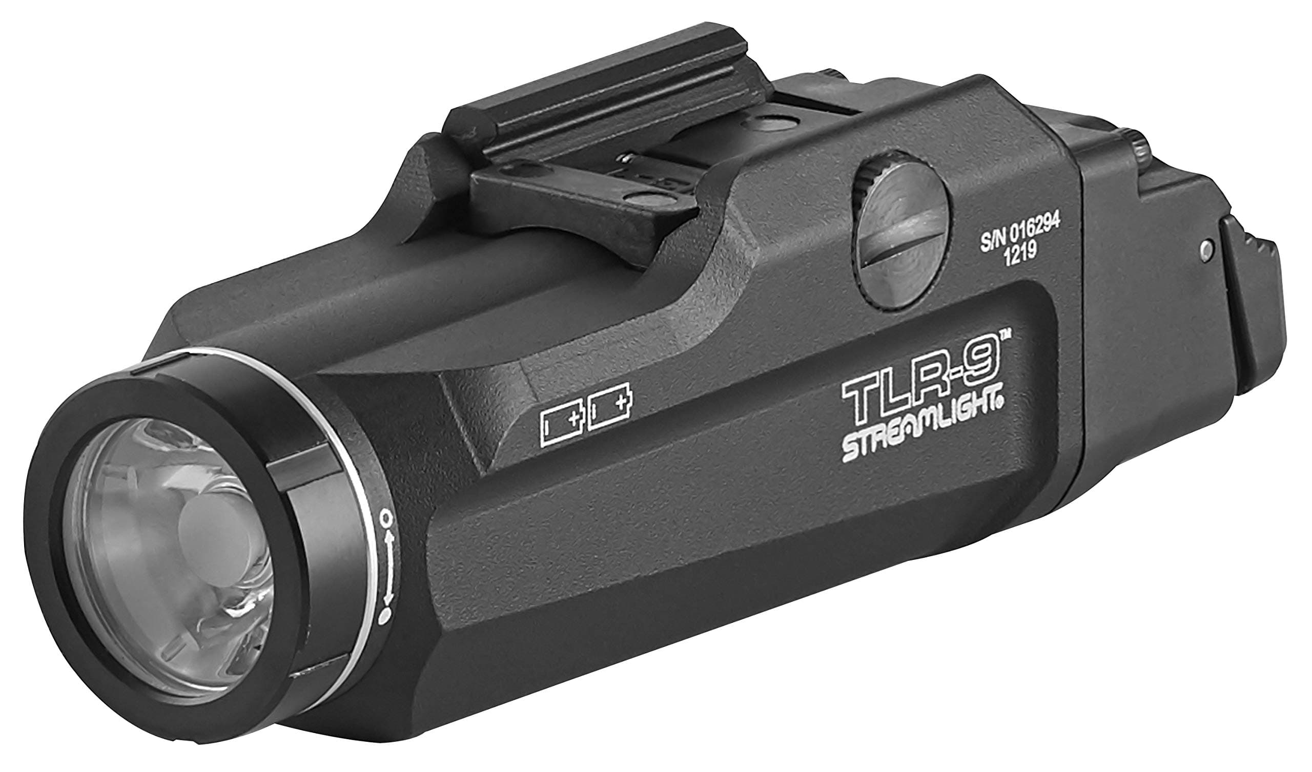 69464 TLR 9 Flex Low-Profile Rail-Mounted Tactical Light with Two Lithium Batteries, Black