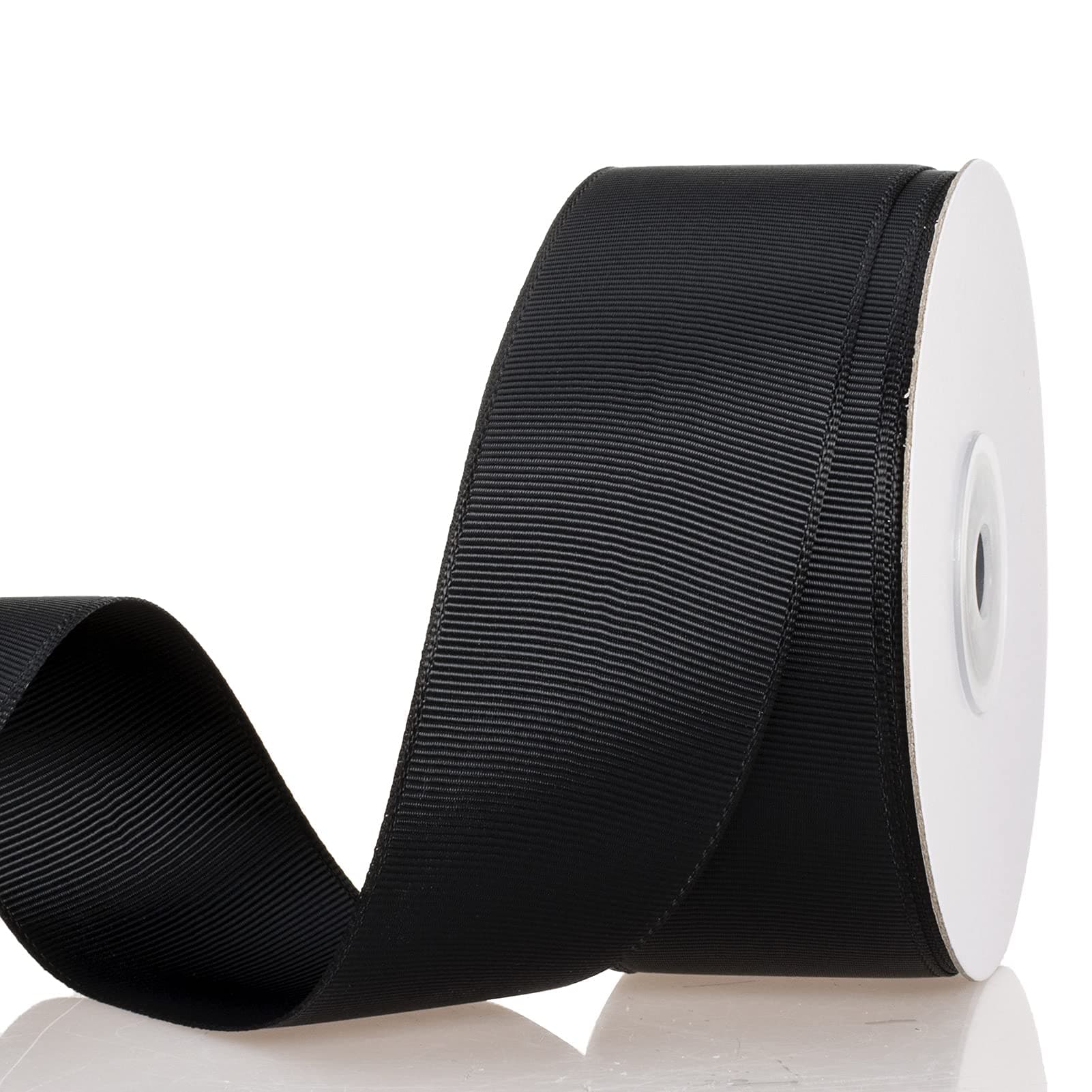 ATRBB 25 Yards 1 1/2 Inch Solid Grosgrain Ribbon Roll for Gift Wrapping DIY Hair Accessories (Black)