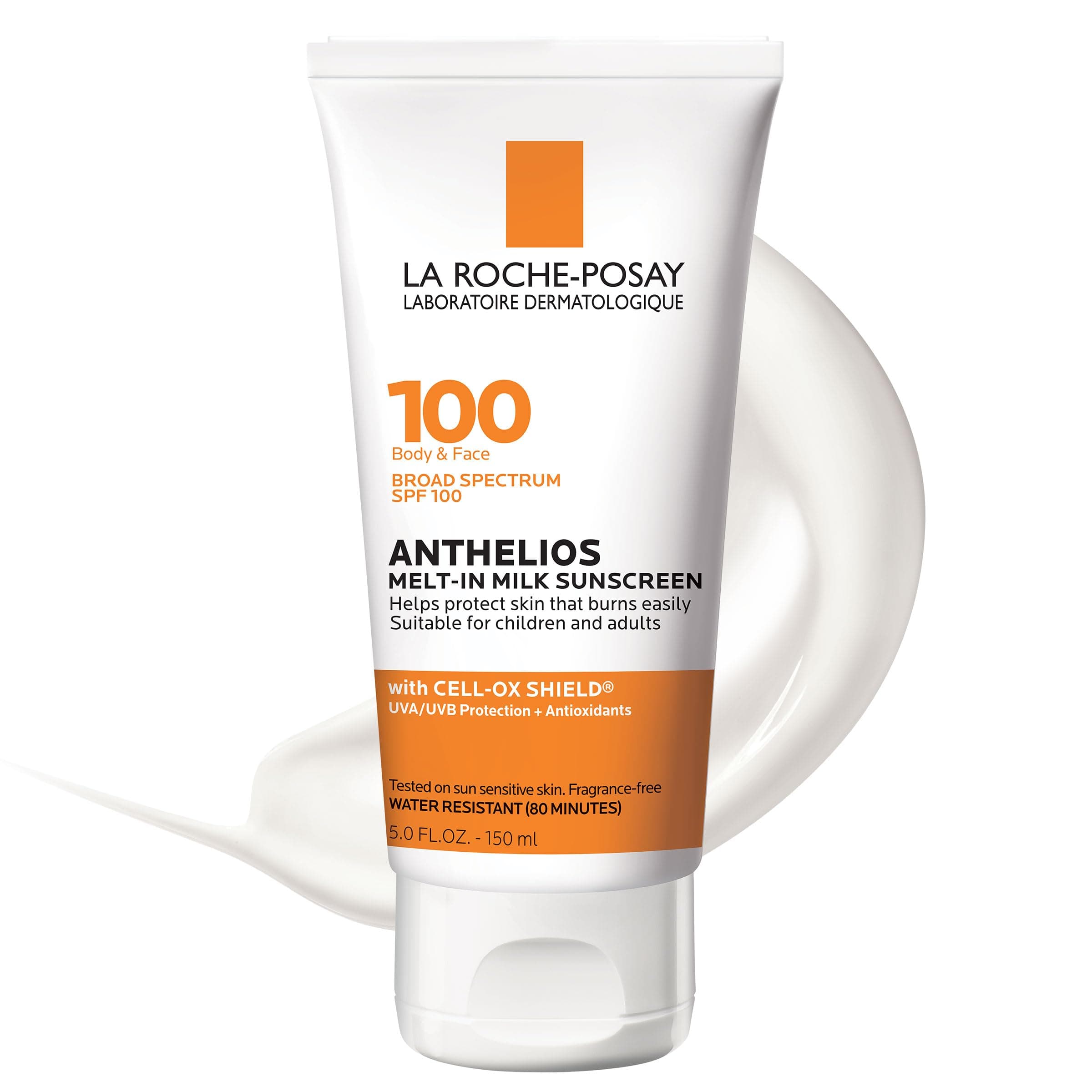 Anthelios Melt-In Milk Sunscreen SPF 100, Sunscreen For Body & Face, Broad Spectrum SPF + Antioxidants, Oil Free, For Sun Sensitive Skin, Oxybenzone Free