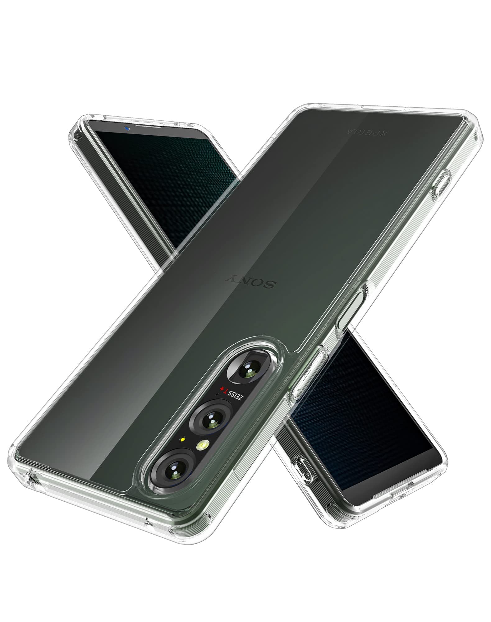 for Sony Xperia 1 V 2023 Case, Hard PC Back & Soft TPU Bumper Protective Shockproof Case for Sony Xperia 1 V 5G 2023 Crystal Clear