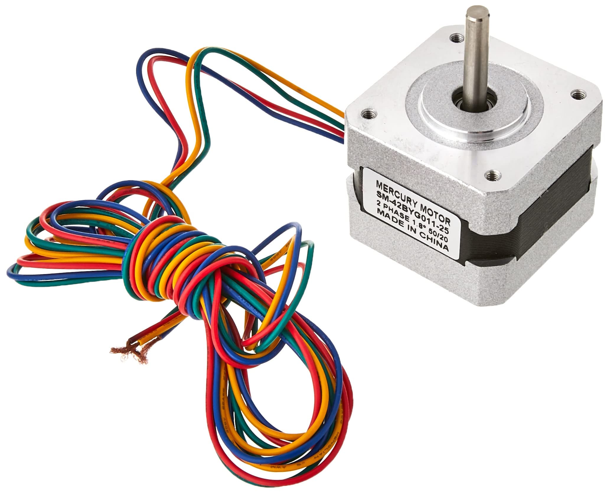 Cool Components SM-42BYG011-25 Mercury NEMA 17 Bipolar Stepper Motor with 4-Wire Cable Attached - Silver