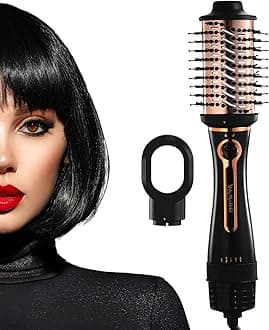 MakeMeeBold 3-in-1 Hot Air Brush| 1.5-inch Barrel | Hair Dryer Hair Straightener Volumizer Blow Dryer Styling Tool,1200 Watt | Gifts for Woman, Multicolour