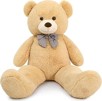 MaoGoLan Huge Teddy Bear 4ft 47" Life Size Tan Plush Bear Brown Plush Kids Boyfriend