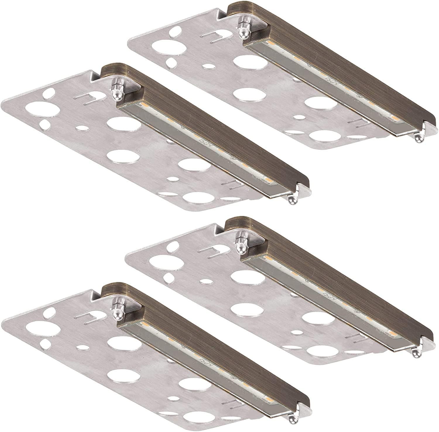 Lighting Factory 5.5" LED Hardscape Retaining Wall Paver Light, 4-Pack - 2700K Warm White 150 Lumen - Antique Bronze Finish - Solid Brass Construction - Stainless Steel Bracket with Mounting Hardware