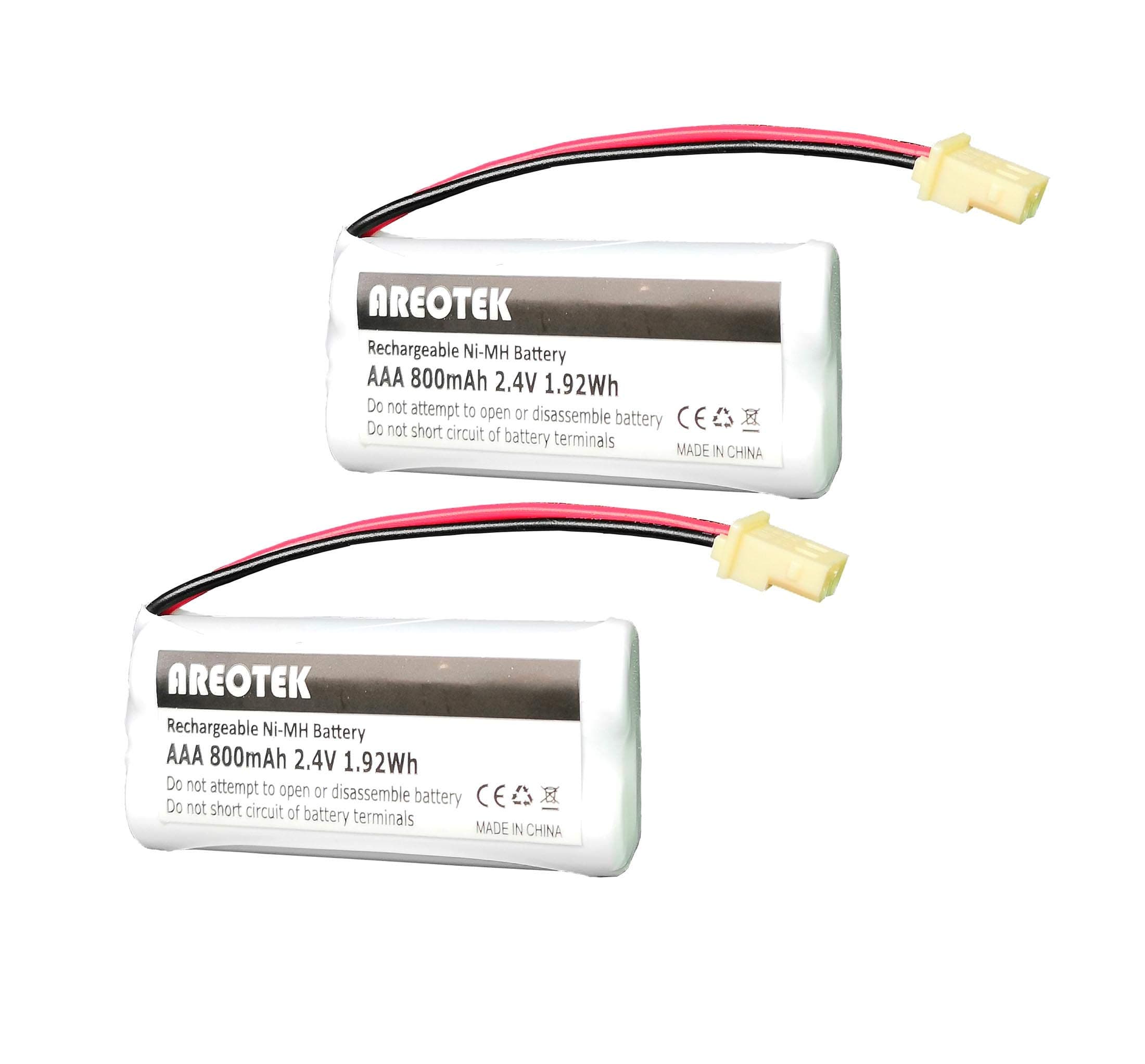 2-Pack 2.4V 800mAh Replacement Battery for BT183342 BT283342 BT166342 BT266342 BT162342 BT262342, CS6114 CS6419 CS6719 AT&T EL52300 CL80112 CS6719-2 Cordless Phone and Handset