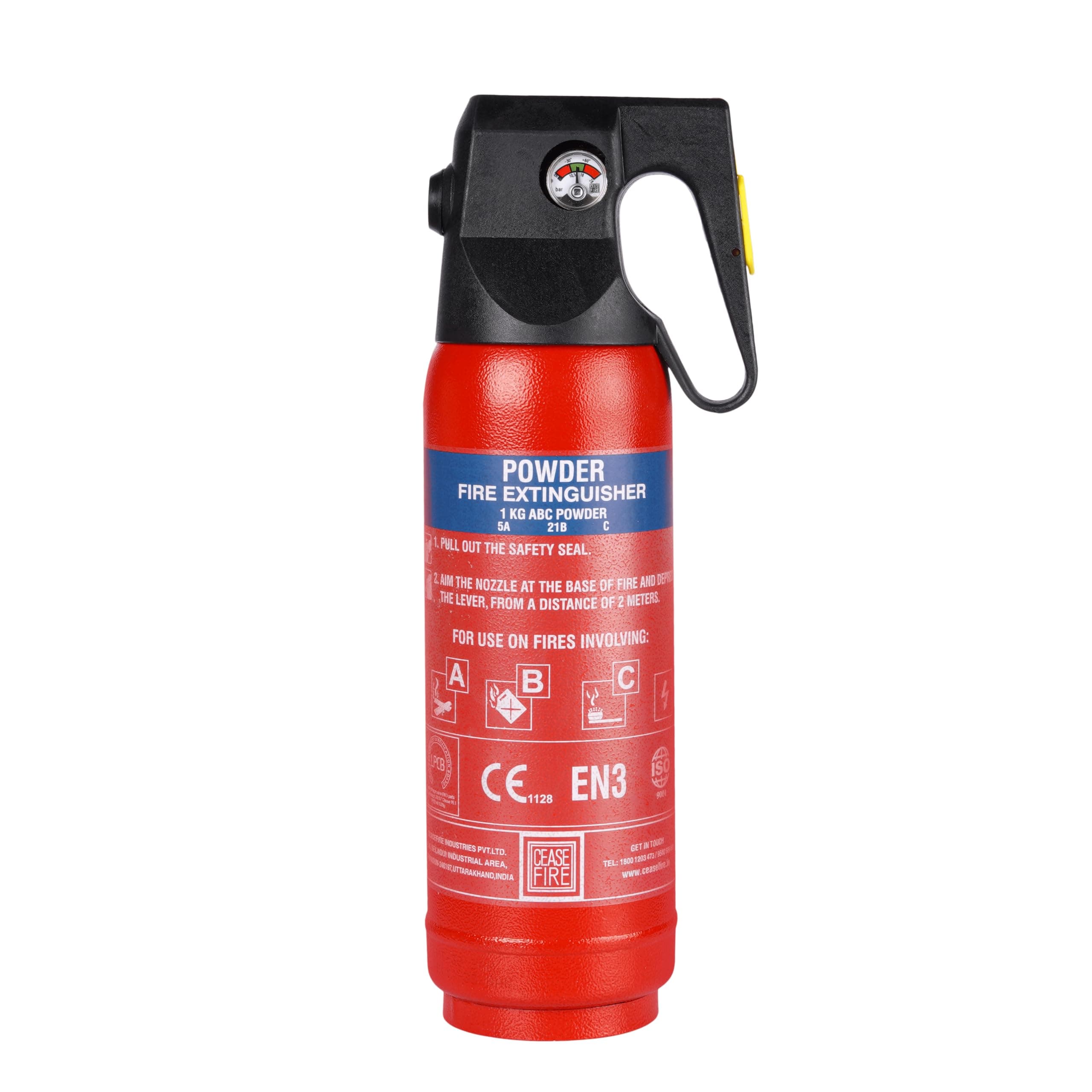 Ceasefire Powder Based Car & Home Fire Extinguisher Red - 1 Kg