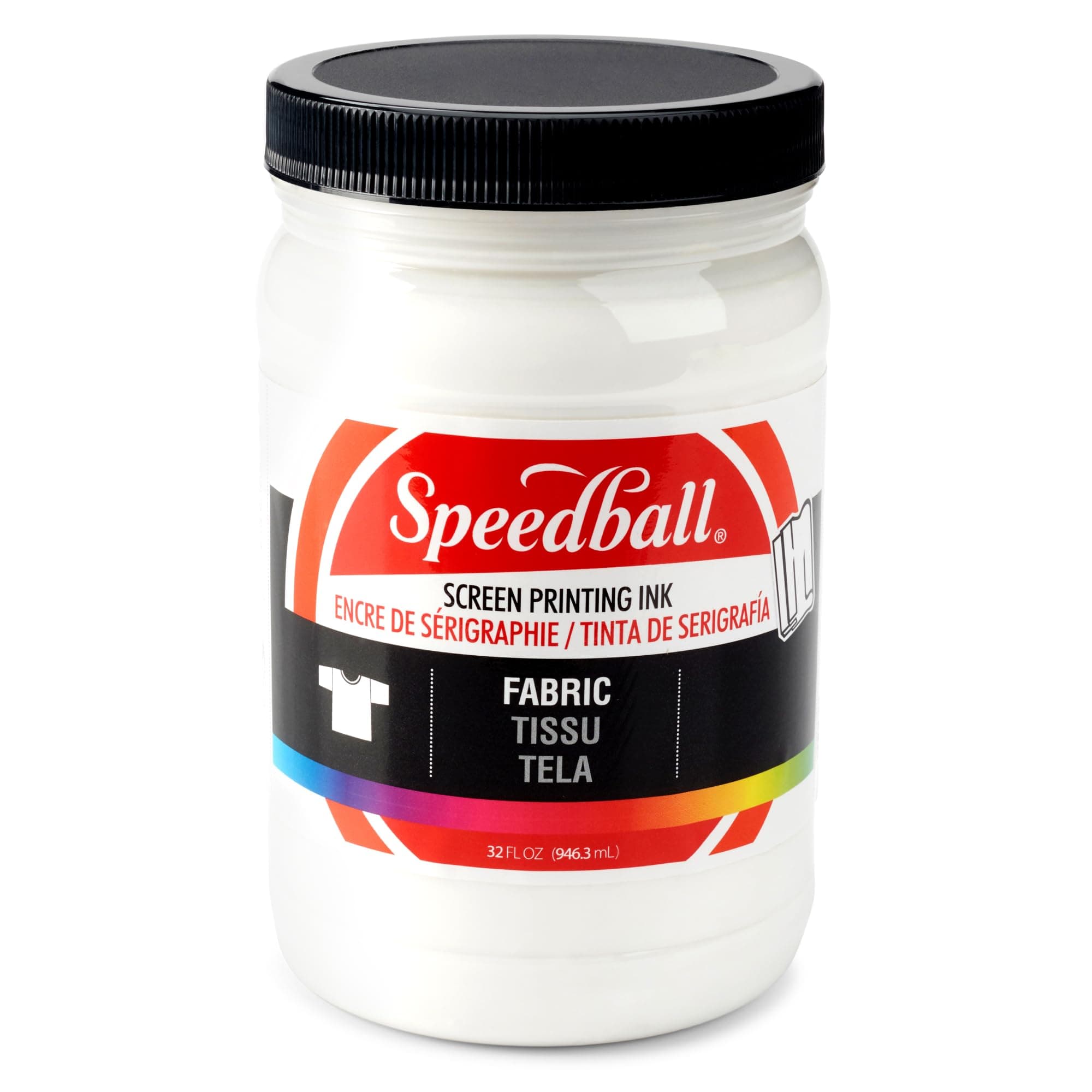 Speedball 004603 Fabric Screen Printing Ink, 32 Fl. Oz, White