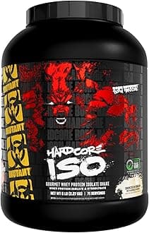 Hardcore ISO Whey Protein Isolate Powder Acts Fast to Help Recover, Build Muscle, Bulk and Strength, 5 lb - Cookies & Cream
