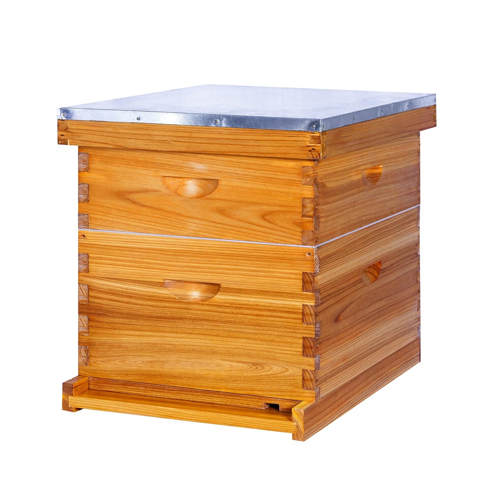 Honey Lake 10 Frame Bee Hive 1 Brood Beehive Box and 1 Medium Super Box, Bee Hives and Supplies Starter Kit Include Beehive Frames and Foundation Sheet