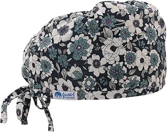 TOMMHANES Scrub Cap Tie Back Scrubs Hat Unisex Working Hat One Size Multiple Color