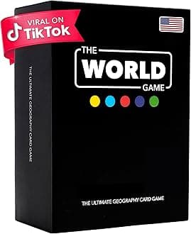 The World Game - Geography Card Game - Fun Game for Easter - Educational Games for Kids, Family and Adults - Cool Learning Gift Idea for Teenage Boys & Girls 8-12 with Map