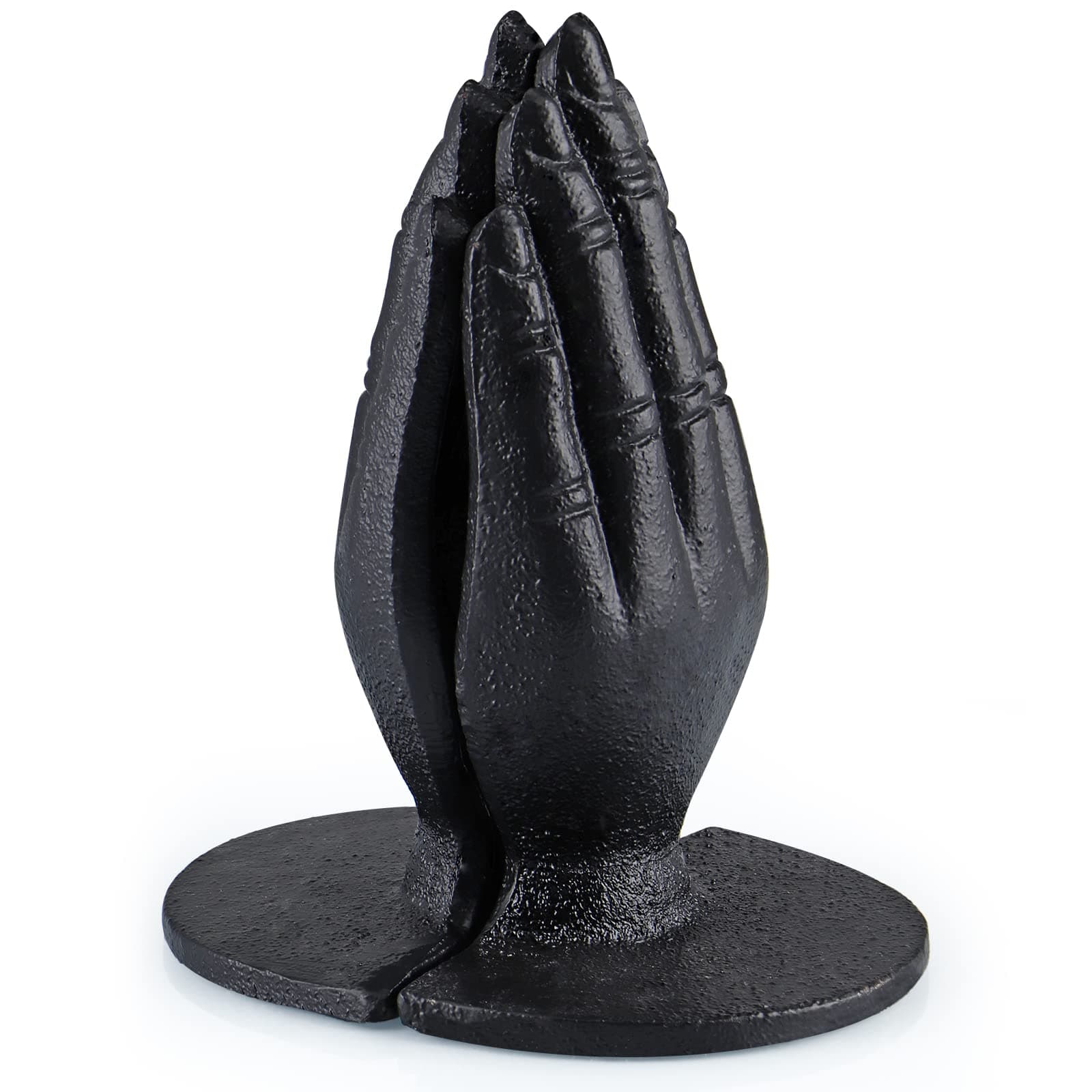MOLIGOU Praying Hands Bookends, Heavy Duty Cast Iron Bookends, Decorative Book Stopper for Home, Office, Bookshelf (1 Pair)